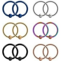 Briana Williams 16G Surgical Steel Matte Captive Bead Nose Tragus Lip Nipple Belly Piercing Jewelry Rings