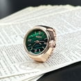 thumbnail image 2 of ievspot 1Pcs Round Green Dial Elastic Stainless Steel Watch Finger Ring Birthday Gift Fashion Accessories, 2 of 6