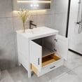 thumbnail image 2 of 30" White Freestanding Bath Vanity with Bottom Drawer, Sink Base Cabinet Without Top, 2 of 8