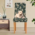 thumbnail image 4 of Yayeee 4 Pack Dining Chair Covers Stretch Parson Chairs Slipcovers Seat Protector, Green Leaves, 4 of 6