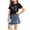 Black, variant on Girls 2 Piece Outfit Set Short Sleeve Bow Graphic T-Shirt with Denim Style Skirt for Kids Girls Black,Size 2-3 T
