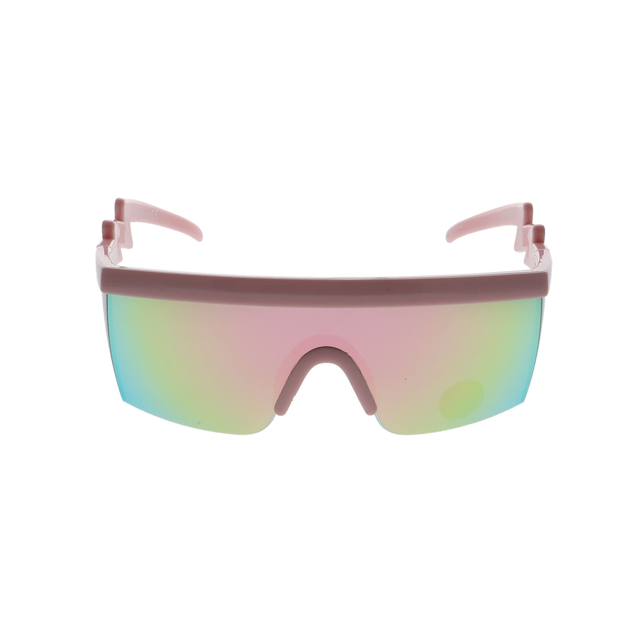 Semi Rimless Goggle Style Retro Rainbow Mirrored Lens ZigZag Sunglasses ...