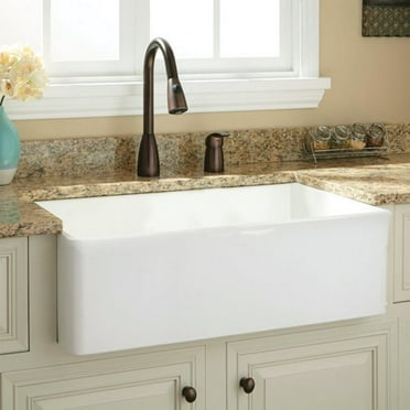 Bocchi Classico Farmhouse A Front Fireclay 30 In Single Bowl Kitchen Sink With Protective Bottom Grid And Strainer Matte Brown Com Bocchi Classico Farmhouse A Front, Marble Farmhouse Sink 3600