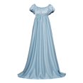 thumbnail image 5 of Xijirk Women Regency Empire Waist Maxi Dress Puff Short Sleeve Off The Shoulder Gown for Halloween Cosplay formal Evening Party,3XL, 5 of 5