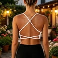 thumbnail image 5 of Sports Bra for Women JIANLAI Women's Thin Strap Padded Sports Bra Everyday Basic Scoop Neck Workout Crop Bra, 5 of 7