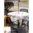 thumbnail image 4 of Outdoor Tablecloth with Umbrella Hole and Zipper, Thanksgiving Fall Square Table Cloth 54x54 Inch Waterproof Tablecloth, Blue White Orange Pumpkin Eucalyptus Picnic Table Cover for Patio Camping, 4 of 7