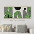 thumbnail image 2 of PixonSign Adhesive Canvas Print Wall Art Set - Geometric Monstera Leaf Art - Set of 3 Abstract Shapes Mid-Century Minimalist Wall Décor for Living Room, Bedroom, Office - 12"x16"x3 Panels Unframed, 2 of 5