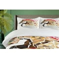 thumbnail image 4 of Ambesonne Animal Duvet Cover Set, Abstract Art Wild Horse, Queen, Tan Red Brown, 4 of 6