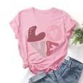 thumbnail image 3 of Fesfesfes Yoga Shirts for Women Fashion Women Valentine's Day Print Short Sleeve T-shirt Novelty Graphic Tops Womens Shirts M(US:6), 3 of 4
