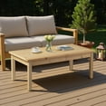 thumbnail image 6 of Tcbosik Outdoor Farmhouse Coffee Table in Natural, 44" Solid Cedar Wood Accent Low Table with Slatted Tabletop, Weather-Resistant for Garden, Poolside, Lawn, Living Room, 6 of 6