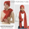 thumbnail image 3 of FZ FANTASTIC ZONE Mens Winter Warm Beanie Hats Long Scarf Neck Touchscreen Gloves Set Ribbed Knit Skull Caps Scarves Gloves for Women Man, 3 of 6
