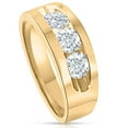 thumbnail image 2 of Pompeii 2Ct Diamond Mens Three Stone Ring 10k Yellow Gold (H,I1-I2), 2 of 5