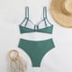 thumbnail image 5 of Conjunto de Bikini de Cintura Alta para Mujeres Color Sólido Sexy Colgantes Ajustables Bikini, Diseño de Corte Alto sin Espalda para Piscina, Playa Y Vacaciones, 5 of 5