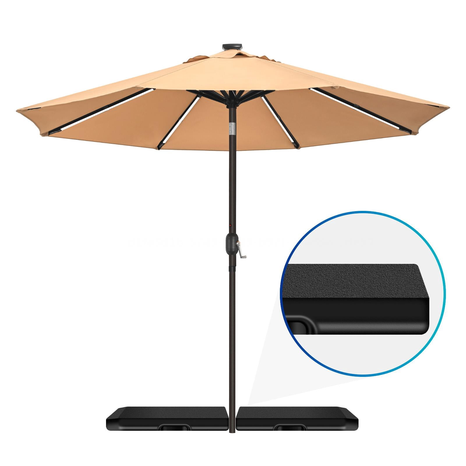 317 Lbs Offset Cantilever Umbrella Base, Fillable Umbrella Stand for Patios Gardens and Yard, HDPE Cantilever Umbrella Base with Sealed Spouts