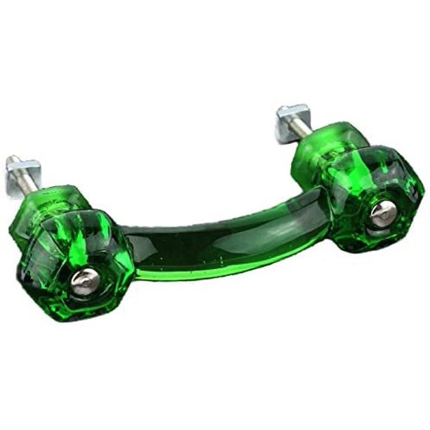Hexagonal Depression Emerald Green Glass Drawer Pull Centers 3