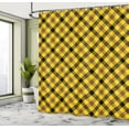 thumbnail image 4 of Ambesonne Yellow Brown Shower Curtain, Striped Square Check, 69"Wx70"L, Mustard Umber, 4 of 4
