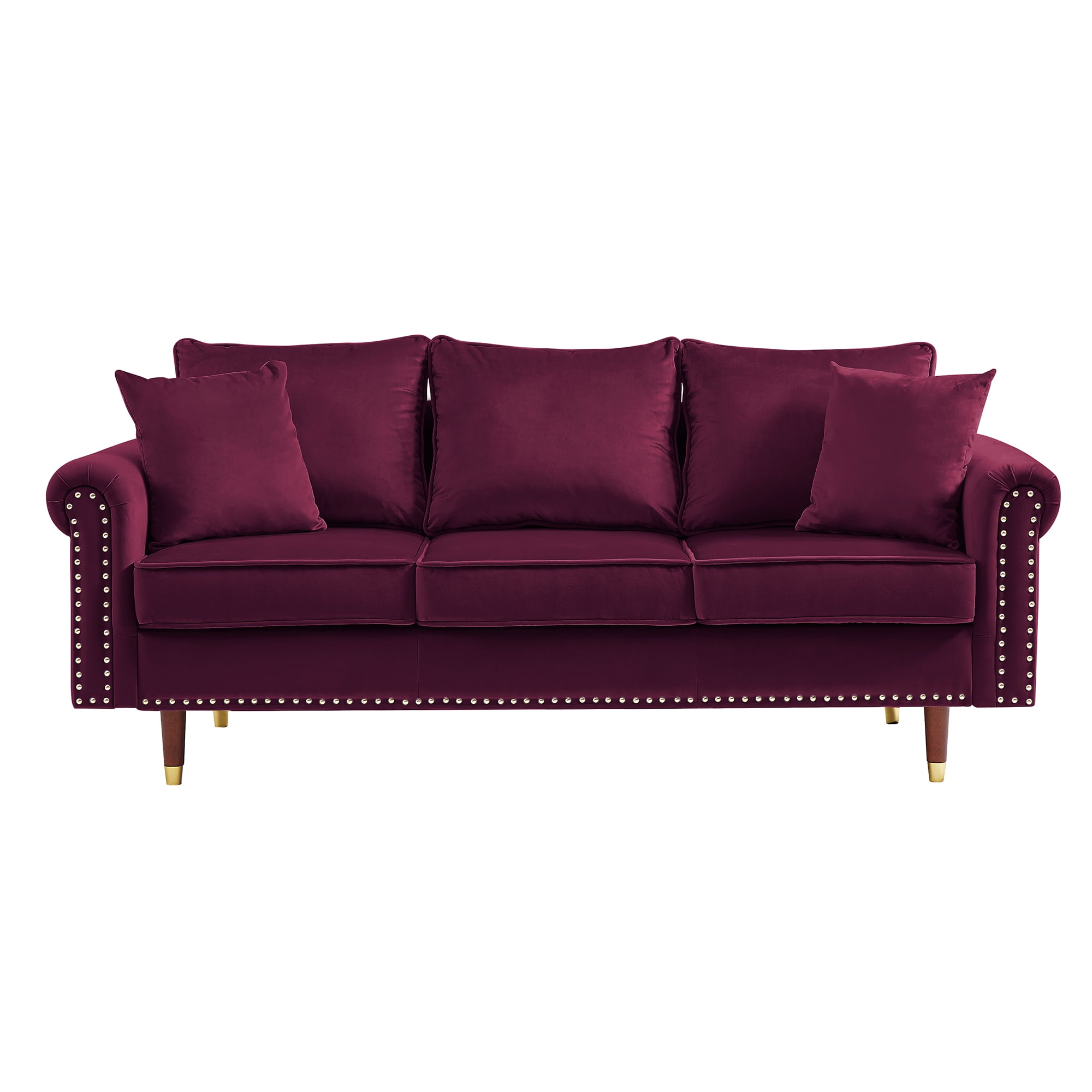 Kadyn Modern 3-seater Couches and Sofas for Small Space, Modern Living Room Sofa, Futon Sofa Bed for Apartment, Red