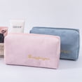 thumbnail image 5 of Portable Women Large Capacity Wash Handbags Soft Travel Lipstick Bags Velvet Cosmetic Bag Beauty Case Makeup Bag PINK, 5 of 8