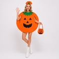 thumbnail image 6 of LEKWK Pumpkin Costume Adult 3 Piece Set with Hat & Candy Bag Cute Funny Halloween Costume Family Members Halloween Party Dress up Clearance, 6 of 7