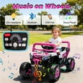 thumbnail image 3 of 12V Kids Ride On Electric UTV Car With Remote Control, Ride On Toys With Swing Function, Power Toddler Car With Anti-Slip Wheels, LED Lights, Music Player, Gift For Kids Aged 3-5, Pink, 3 of 8