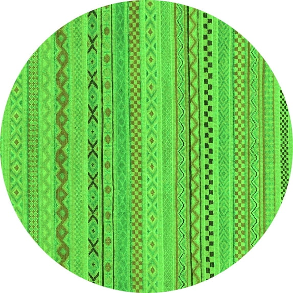 Ahgly Company Indoor Round Solid Green Modern Area Rugs, 3' Round