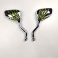 thumbnail image 1 of 2Pcs (Left & Right) Universal Motorcycle Rear Mirror Chrome Motorbike Skeleton Skull Hand Claw Rearview Scooter Mirror green, 1 of 6