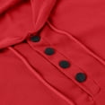 thumbnail image 4 of UngA Womens Hoodie Long Sleeve Shirts Fall Fashion V Neck Sweatshirts with Buttons Casual Trendy Pullover Tops Oversized Hoodie Women (Red,4XL), 4 of 7