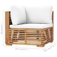 thumbnail image 4 of vidaXL Patio Corner Sofa with Cream Cushion Solid Teak Wood, 4 of 7