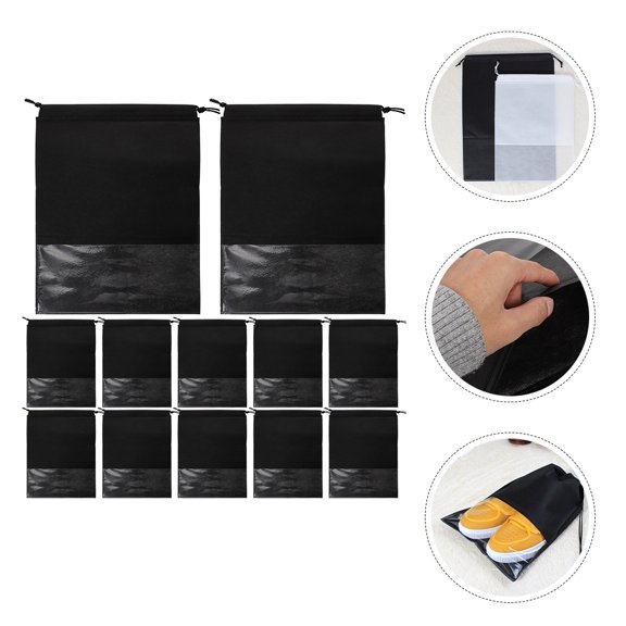 HOMEMAXS  12 Pcs Drawstring Bag for Packing Shoe Pouch Dust Travel