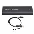 thumbnail image 2 of Hard Drive Enclosure, High Speed Stable SSD External Enclosure Aluminum Alloy Shell Fast Heat Dissipation USB C Tool Free  for 2242 SSD for 2260 SSD, 2 of 8