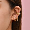 thumbnail image 5 of Juego de pendientes de aro de círculo de cadena larga para mujer, Piercing pequeño, joyería de pendiente Huggie, cartílago falso, Punk Rock Helix, 5 of 5