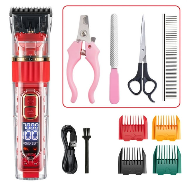 Tondeuse Professionnelle pour Chien, Tondeuse à Poils de Chien, Toilettage pour Animal, Chat, Chien, Lapin, Tondeuse/rasoir Rechargeable, Kit de Coupe de Poils, Faible Bruit, Haute Efficacité