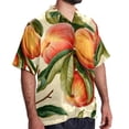 thumbnail image 2 of Peach Men's Casual Short Sleeve Printed Button Down Spread Collar Tops Summer Beach Shirts Unisex, 2 of 6