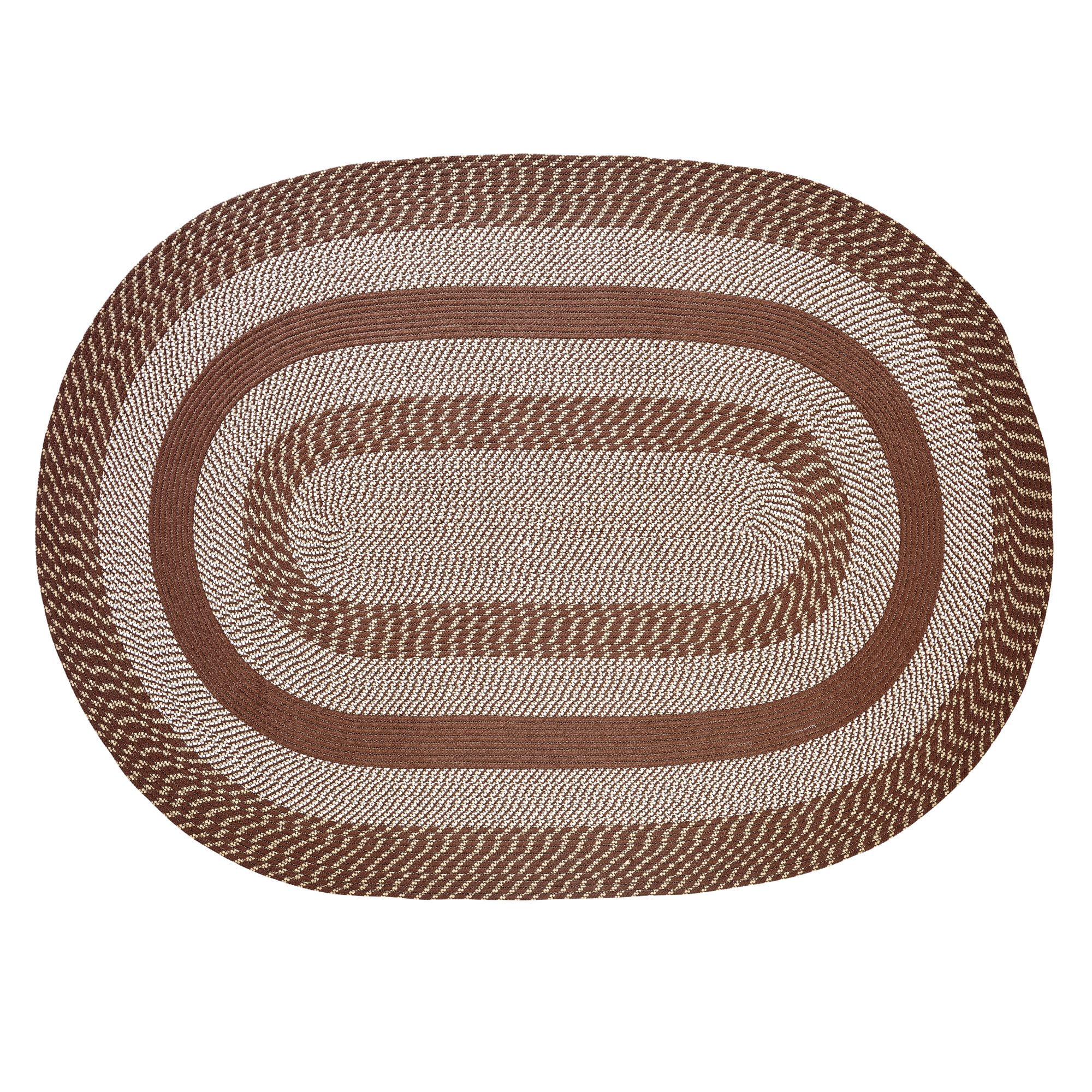 Better Trends Oval Braided Rug, 5' x 8' (60" x 96"), Reversible Indoor Area Rug for Living Room or Bedroom, Stain-Resistant 100% Polypropylene, Newport Collection – Brown