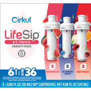 Cirkul LifeSip Flavor Cartridge Variety Pack, 6-Pack (2 Fruit Punch, 2 Blueberry Grape, 2 Watermelon)