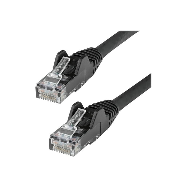 StarTech.com 1ft (30cm) LSZH CAT6 Ethernet Cable, 10 Gigabit Snagless RJ45 100W PoE Patch Cord, CAT 6 10GbE UTP Network Cable w/Strain Relief, Black/Fluke Tested/ETL/Low Smoke Zero Halogen - Category 6, 24AWG (N6LPATCH1BK) - Patch cable - RJ-45 (M) to RJ-45 (M) - 1 ft - 0.2 in - UTP - CAT 6 - snagless - black