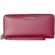 Michael Kors Jet Set Ladies Large Raspberry Red Leather Long Wallet 32S5GTVE9L506