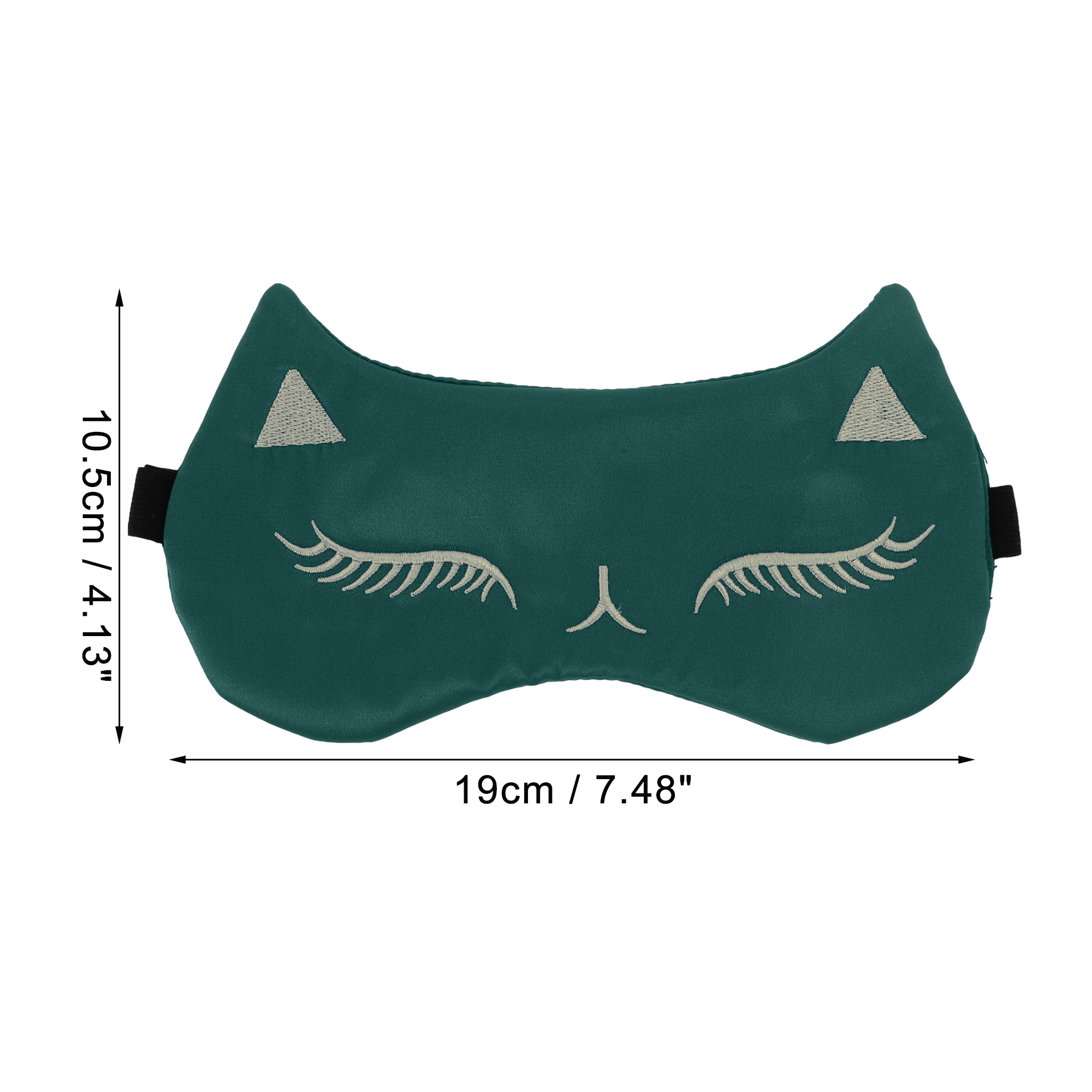 Unique Bargains Cartoon Cat Style Sleep Mask Eye Shade Cover Dark Green