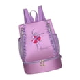 thumbnail image 2 of Bolsa de ballet Perfecl mochila duradera Con encaje para niños bolsa de zapatos de baile bordado violeta, 2 of 8