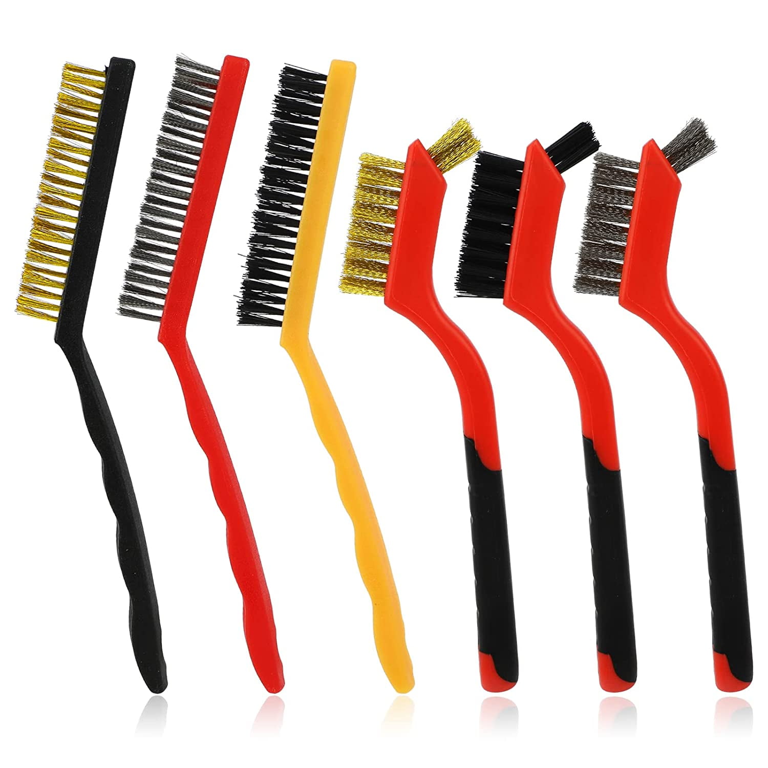 Wire Brush Set，6 Pack Stainless Steel Wire Brush Scratch Brushes Set