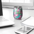 thumbnail image 3 of 12oz Stemless Wine Tumblers Breast Cancer Vacuum Insulated Stainless Steel Travel Tumbler Cups Mug with Lid and Straw for Champaign,Cocktail,Beer with Cleaning Brush, 3 of 5