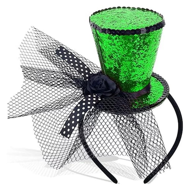 Mini sombrero de copa con lazo adecuado para niñas y mujeres, fiestas temáticas, carnaval, Halloween, accesorios, una diadema.