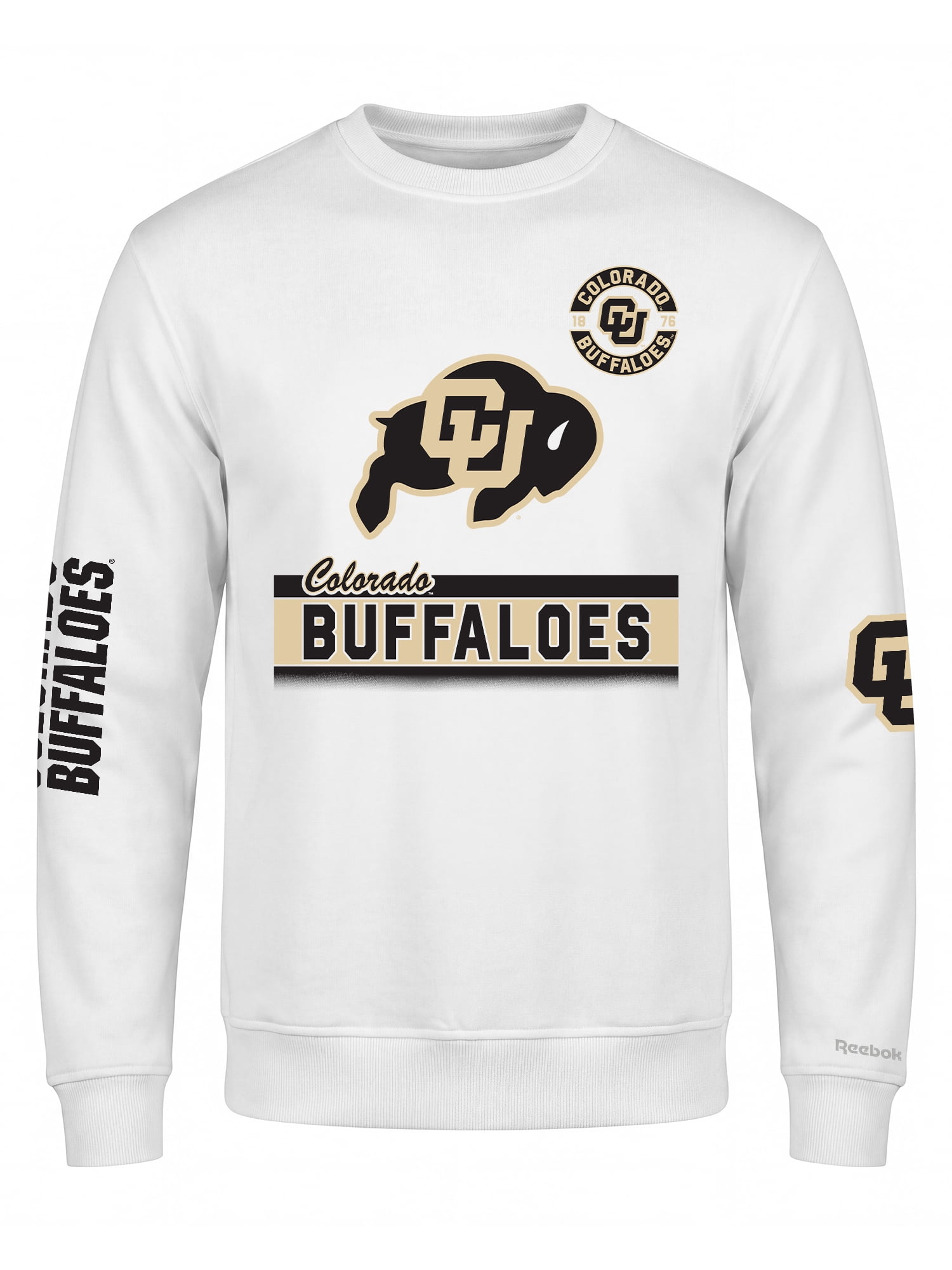 Colorado Buffaloes Reebok Mens White Crew Sweatshirt