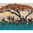 thumbnail image 2 of Saunders, Alonzo 23x20 Black Ornate Wood Framed with Double Matting Museum Art Print Titled - Planes of Africa III, 2 of 4