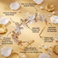 thumbnail image 6 of Miallo Bohemian Gold Leaf and Flower Wedding Tiara, Elegant Pearl Bridal Headpiece for Garden Wedding and Prom, 6 of 8
