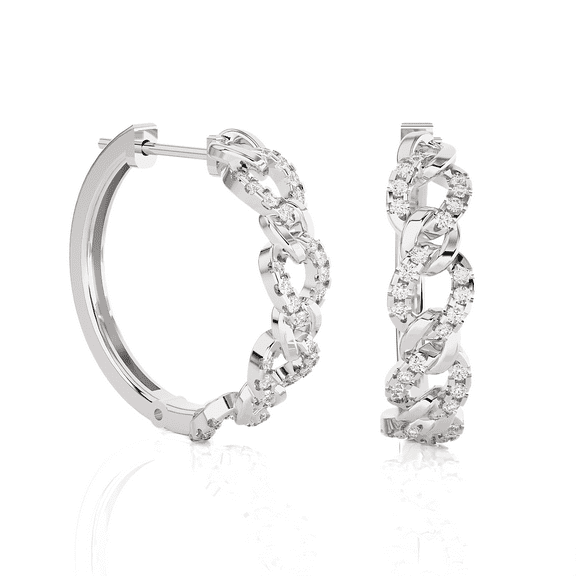 1/3 ctw Round Lab Grown Diamond Hoop Earrings in Sterling Silver