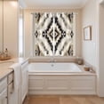 thumbnail image 3 of Black Brown Boho Kitchen Curtains 63 Inch Length, Southwestern Geometric Ethnic Grommet Top Bedroom Living Room Curtains, Light Filtering Cafe Curtain Drapes 2 Panels Set 84''x63'', 3 of 9