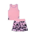 thumbnail image 2 of Yruioon Girls Tennis Golf Dress Athletic Outfit Racerback Tank Tops And Shirts with Shorts Set School Camouflage Pink 10, 2 of 7