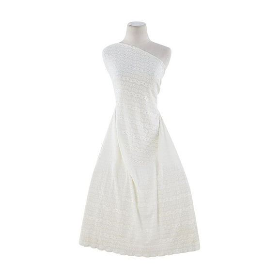 Zelouf Pucker Stripe And Eyelet Lace , Sewing, DIY, Crafts Fabric by the Yard, Summer Ivory, 3 Yard