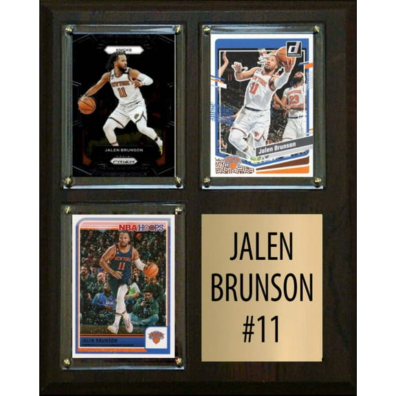 Jalen Brunson 3 Card Plaque Donruss Hoops Fleer Topps 2023 2024 Knicks